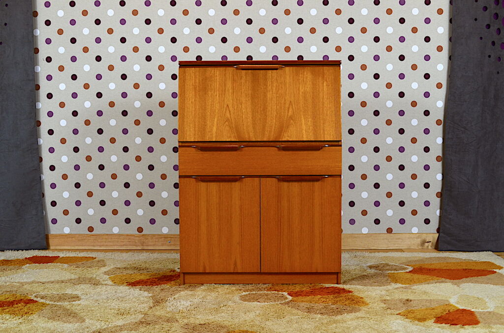 Secretary scandinavian vintage teak design 1960