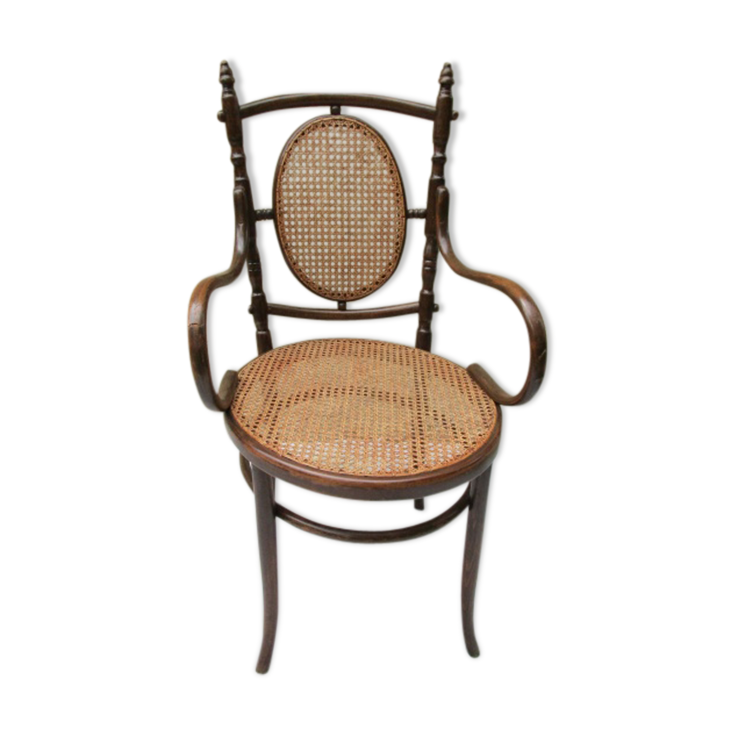 Fauteuil fischel 1920, bois courbé, estampillé