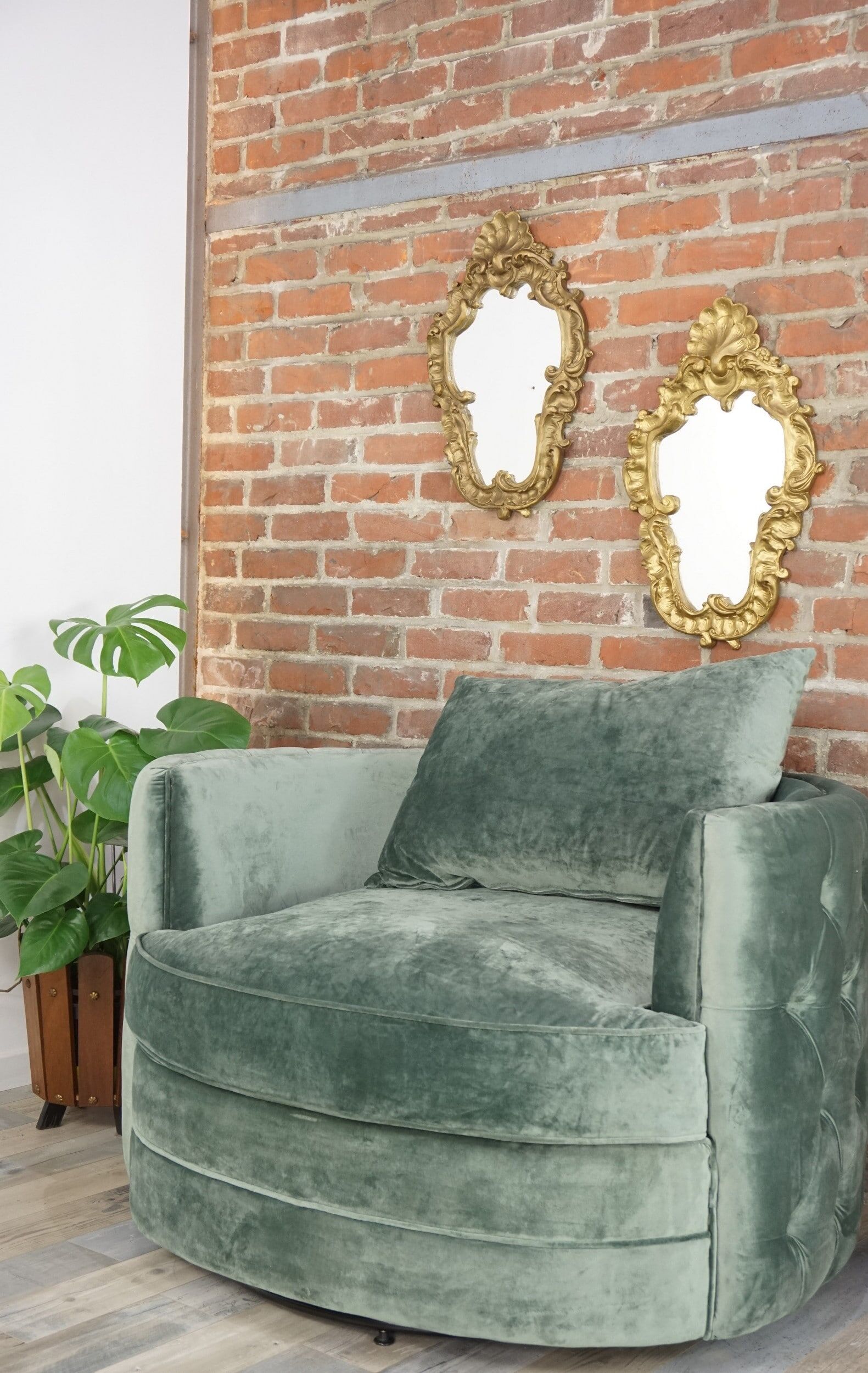 Pair of old rock mirrors in plaster - 59x38cm