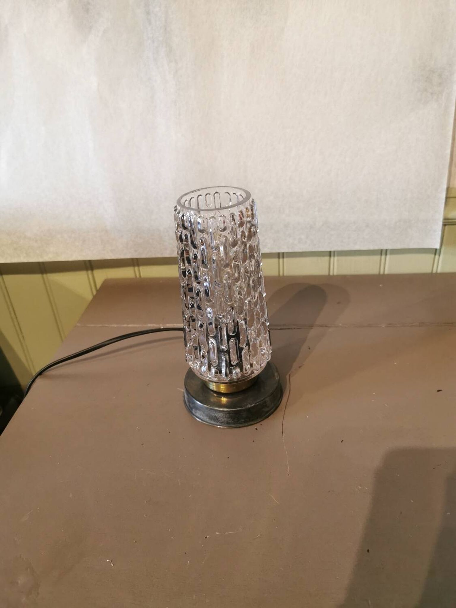 Lampe vintage verre et métal