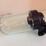 Long porthole wall lamp in glass and bakelite industrial style