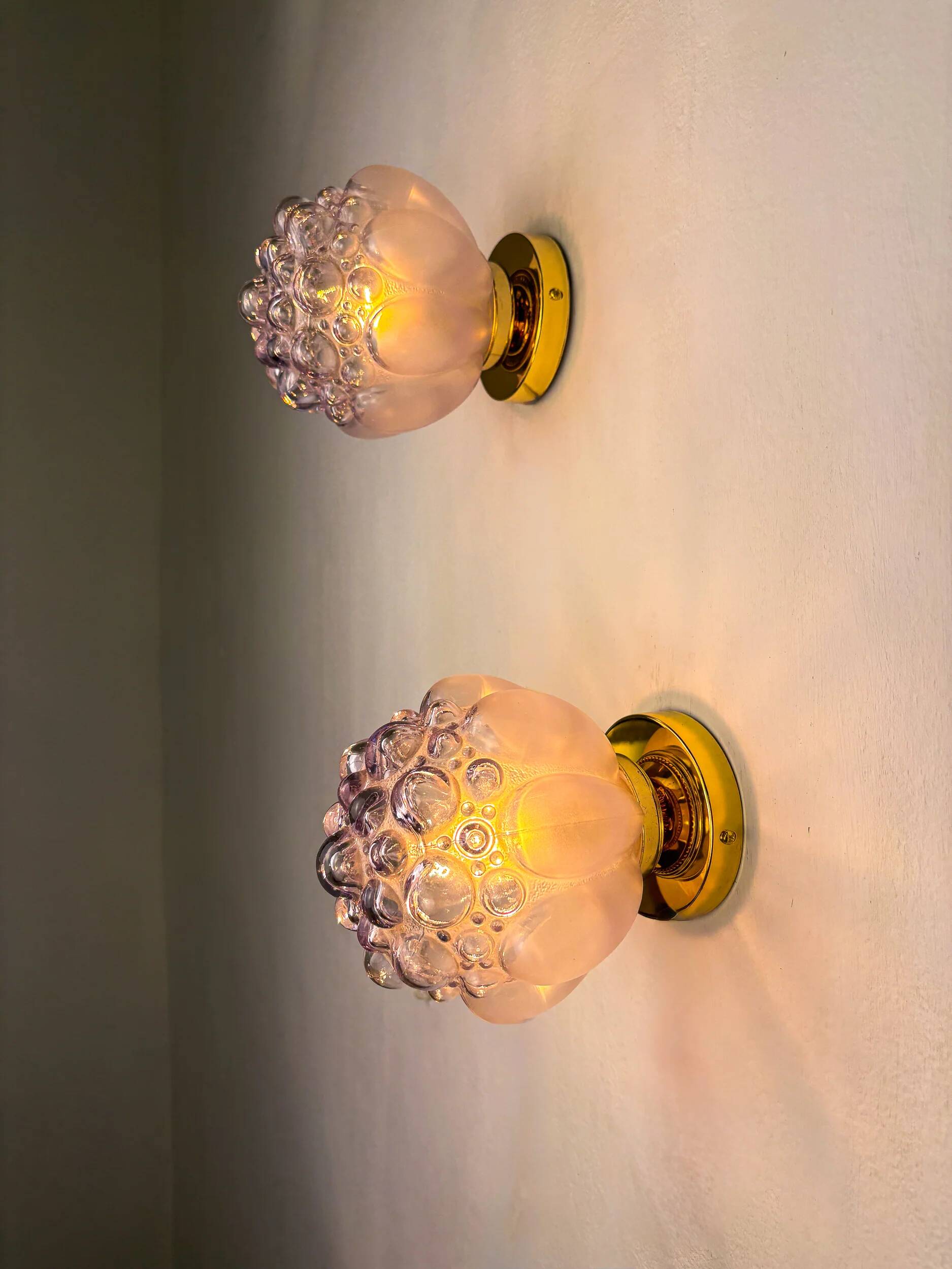 Pair of bubble glass sconces – Helena Tynell style, Germany, circa 1970s