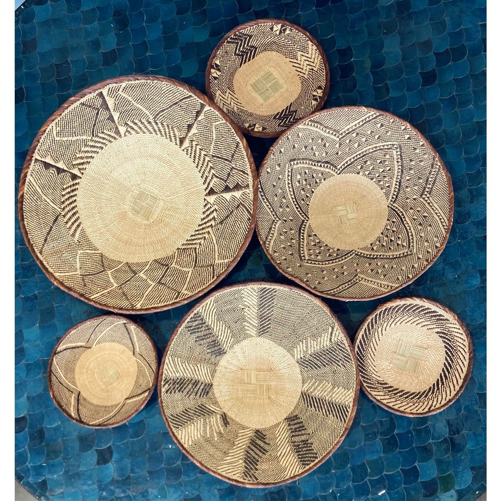 6 Zimbabwe Batonga wall baskets
