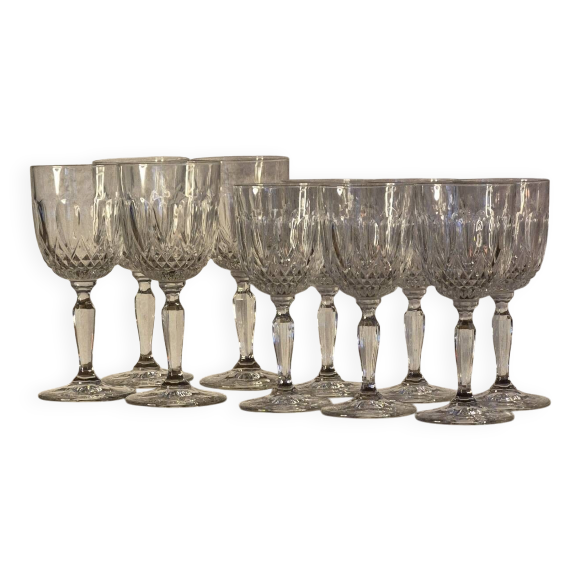 Crystal stemmed glasses