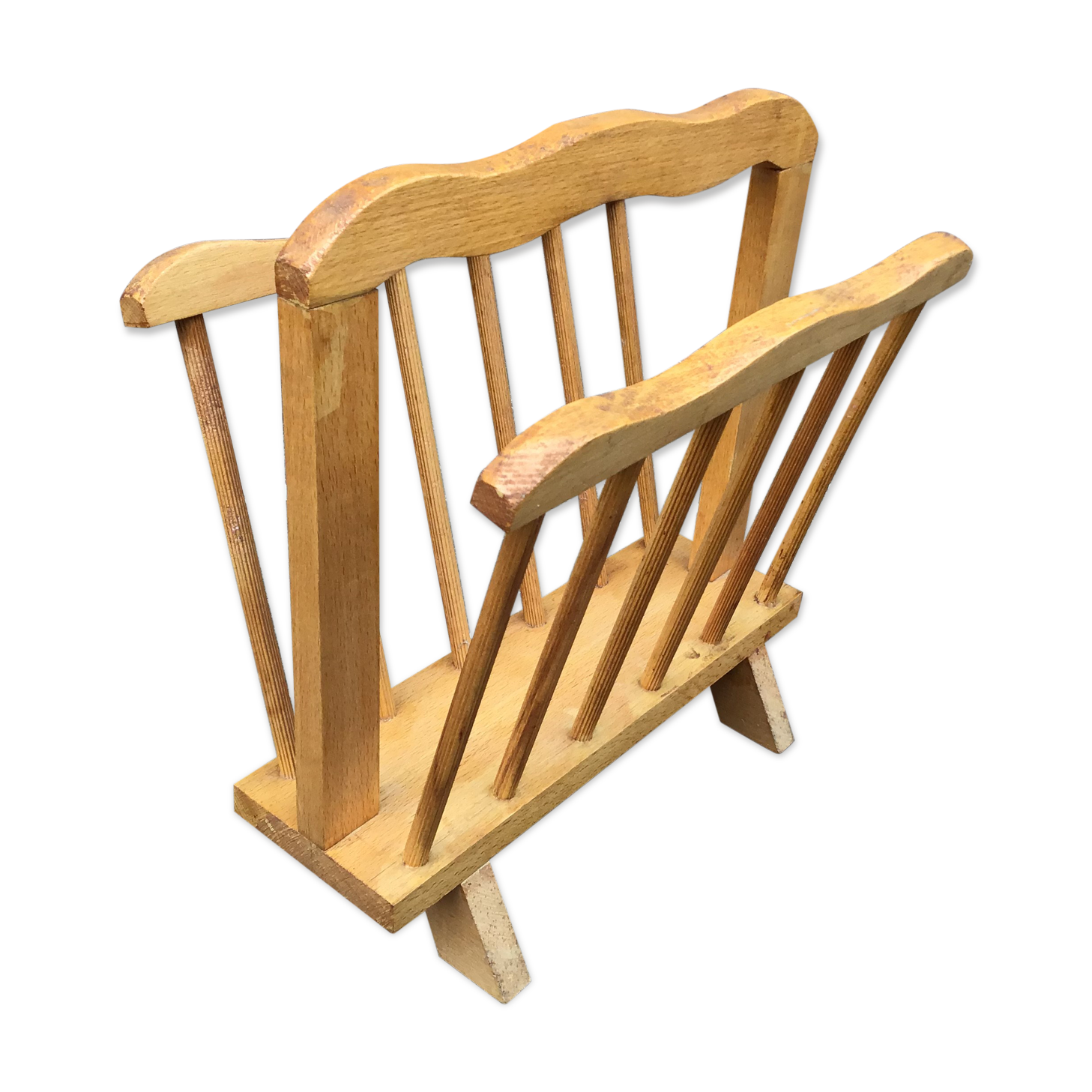 Vintage wooden magazine rack 1960