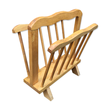 Vintage wooden magazine rack 1960