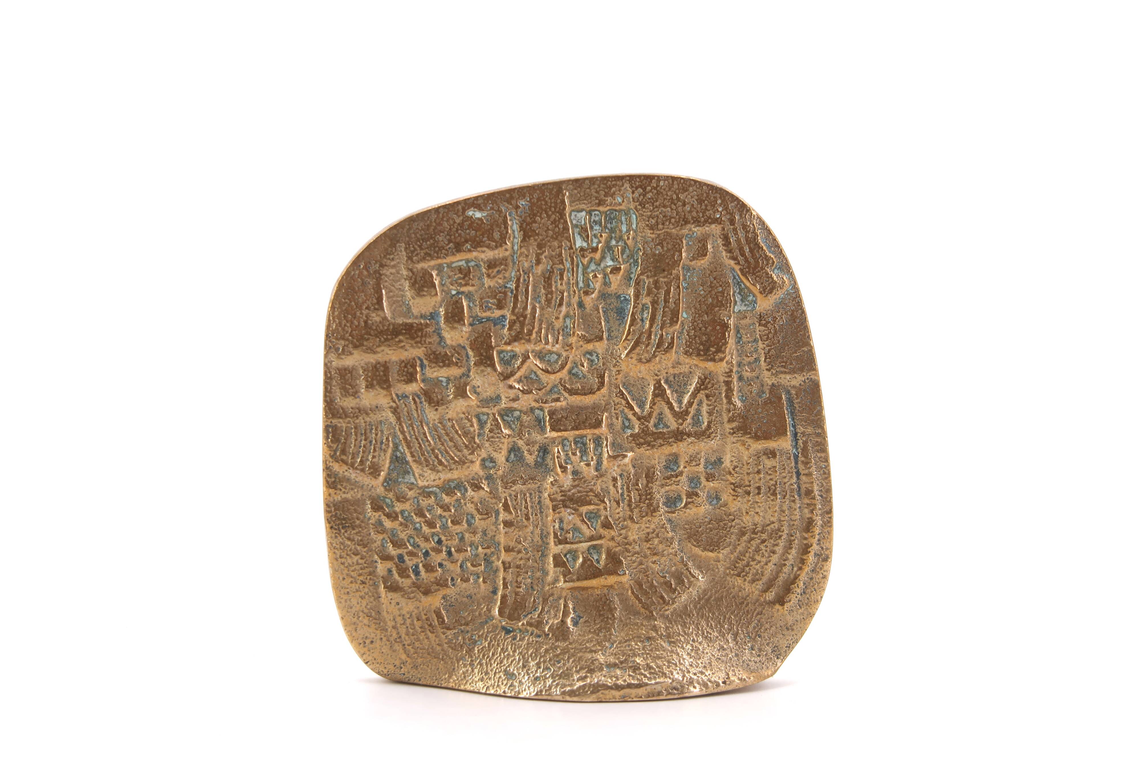 Bronze owl paperweight by Jarc, 1950s