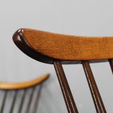 Pair of Drevounia solid beech and plywood veneer chairs, Czechoslovakia, 1970s