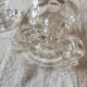 Set of two vintage candle holders transparent glass France Reims