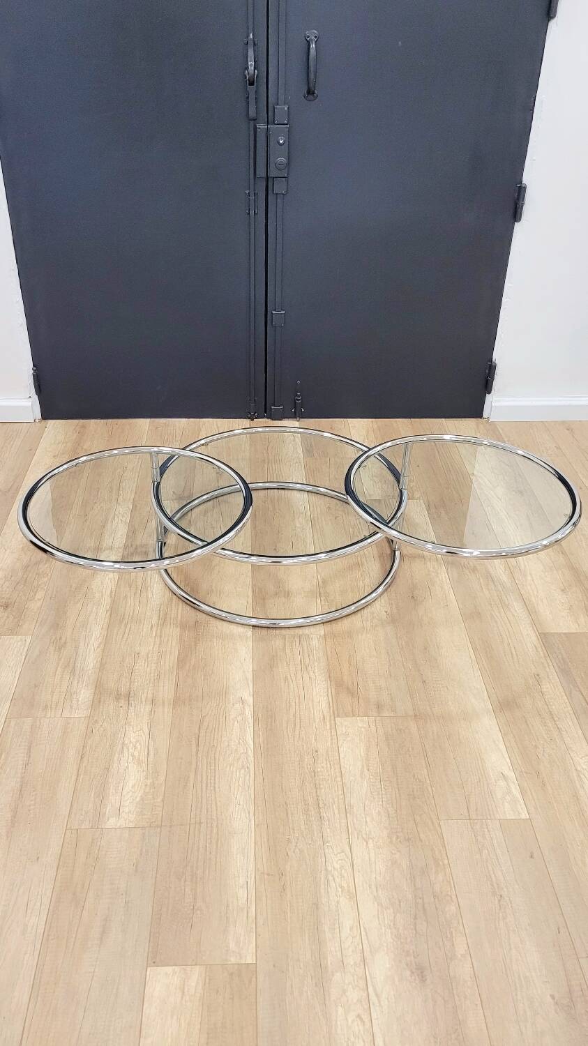 Glass and chrome coffee table