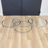 Glass and chrome coffee table