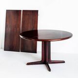 Scandinavian dining table with two extensions.Gudme Mobelfabrik. Rosewood. Denmark, 1960s