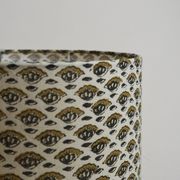 Wooden lamp with block print shade