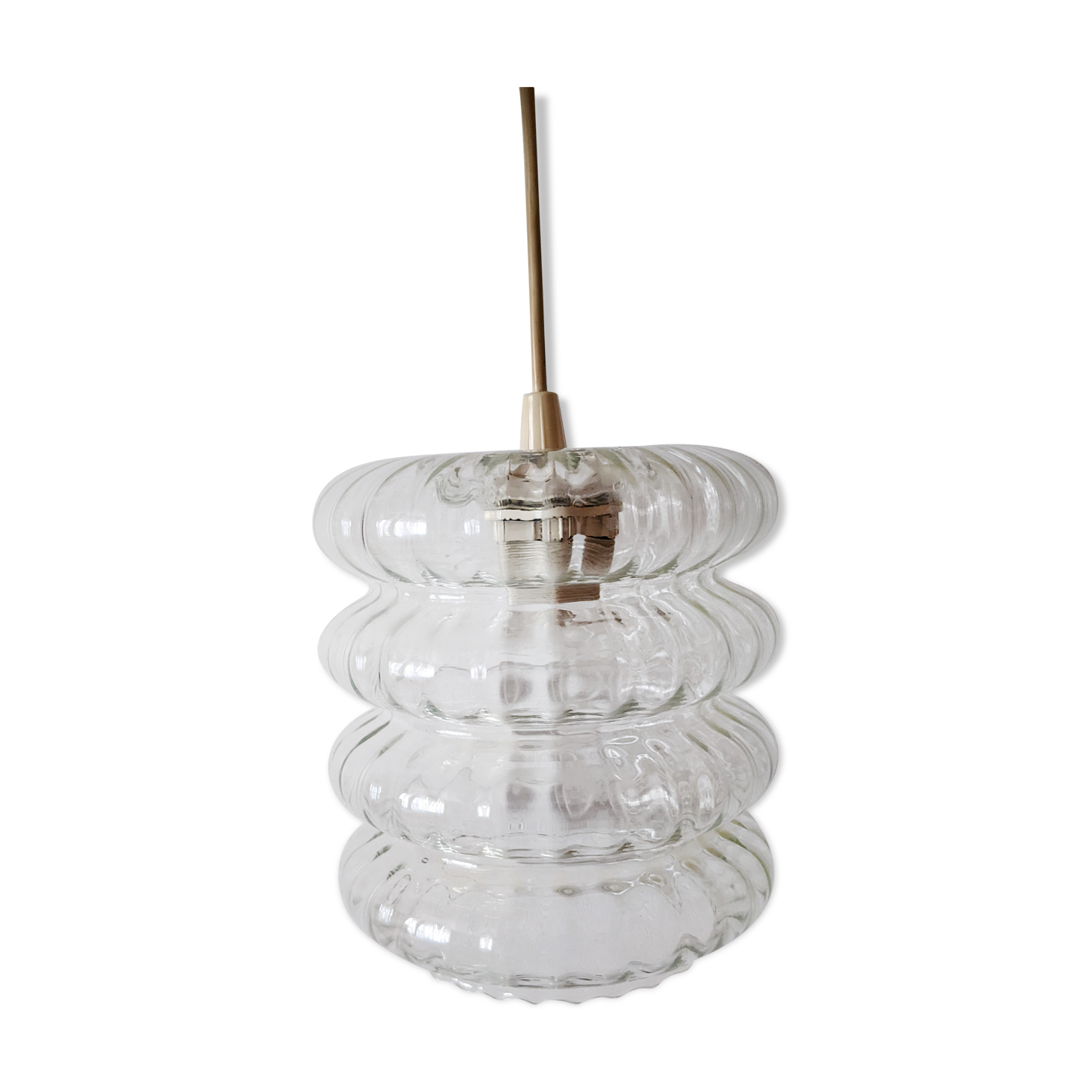 Vintage glass pendant lamp 50s