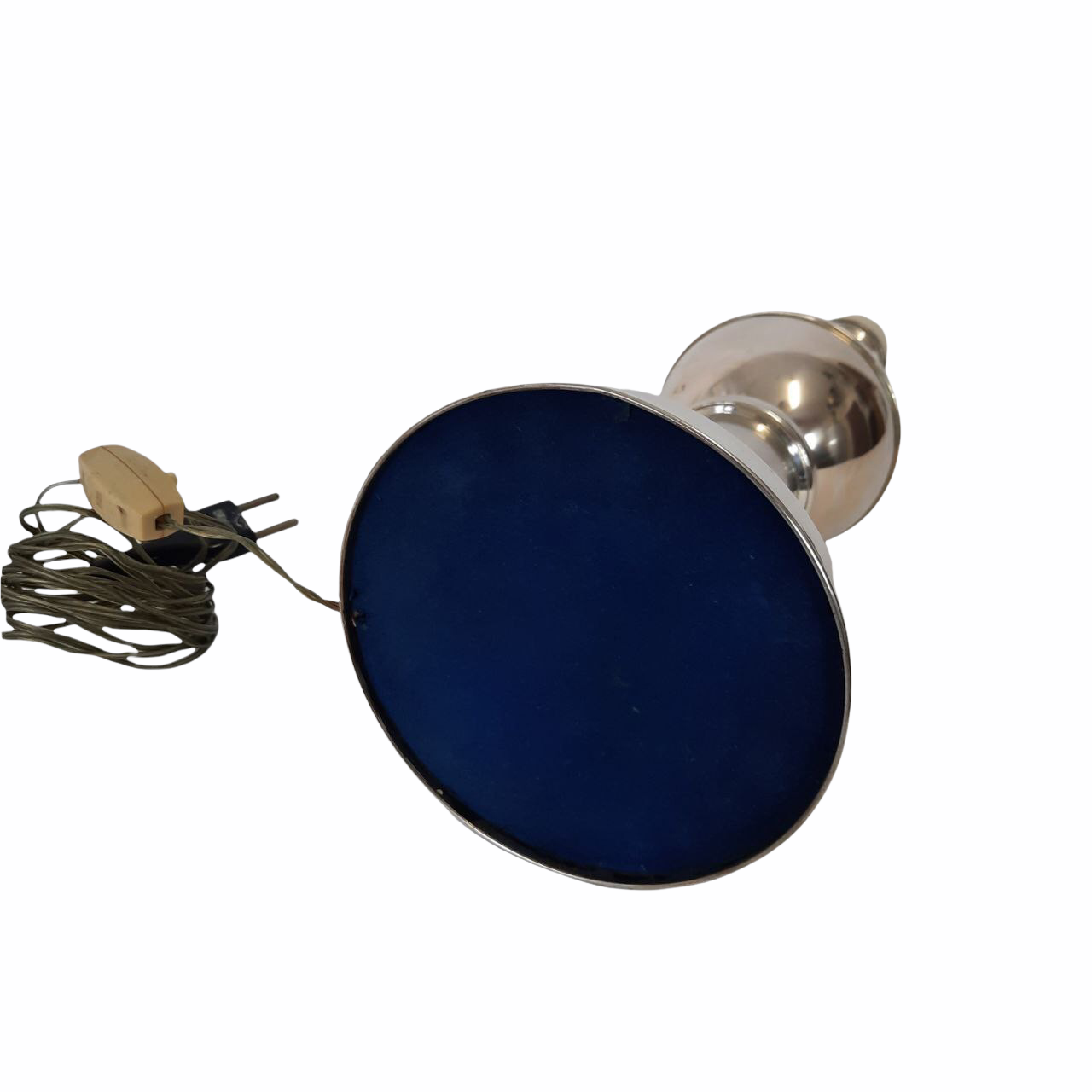 Three vintage bedside lamps in silver