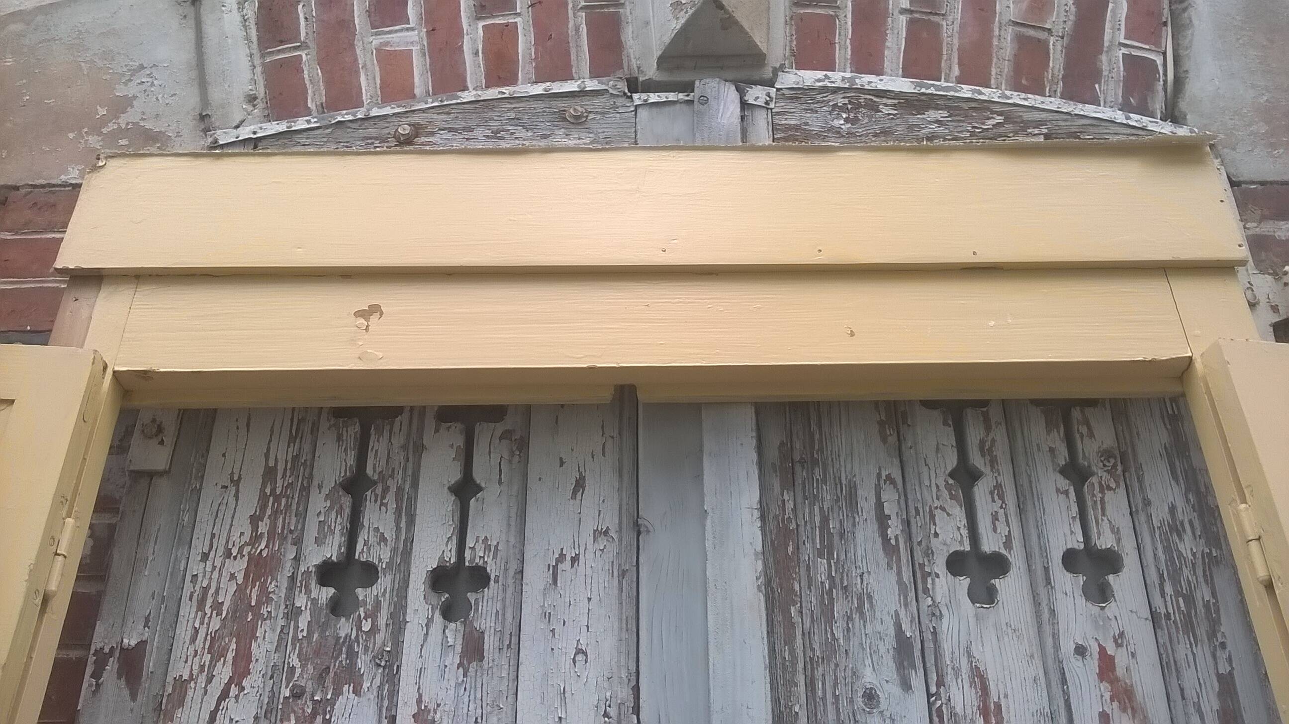 Set of large double antique wardrobe doors.