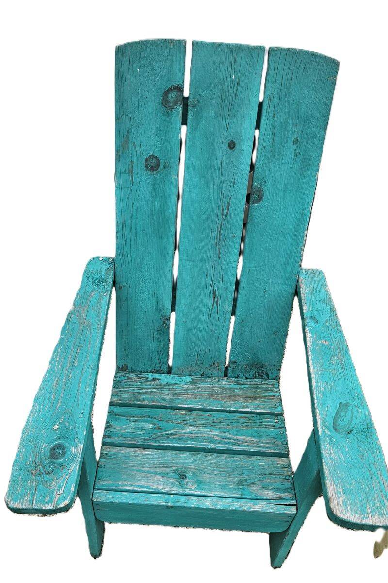 Pair of antique painted wooden garden chairs