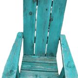 Pair of antique painted wooden garden chairs