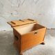 Swiss solid pine chest with wrought iron fittings, mid-20th century.