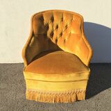 Vintage toad chair velvet gold