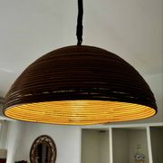 Large rattan pendant light from the 1970s.