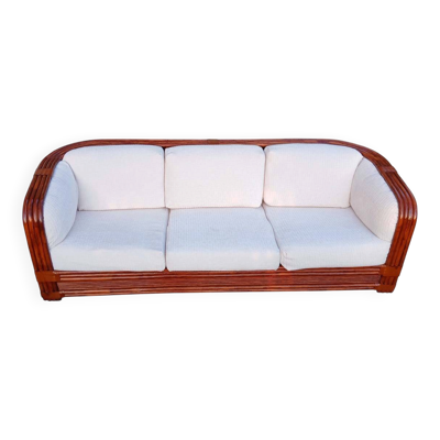 Canapé en bambou et rotin par Maugrion pour Roche Bobois