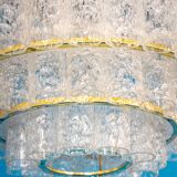 Lustre à tubes en verre glace Murano par Doria, Allemagne, années 1960