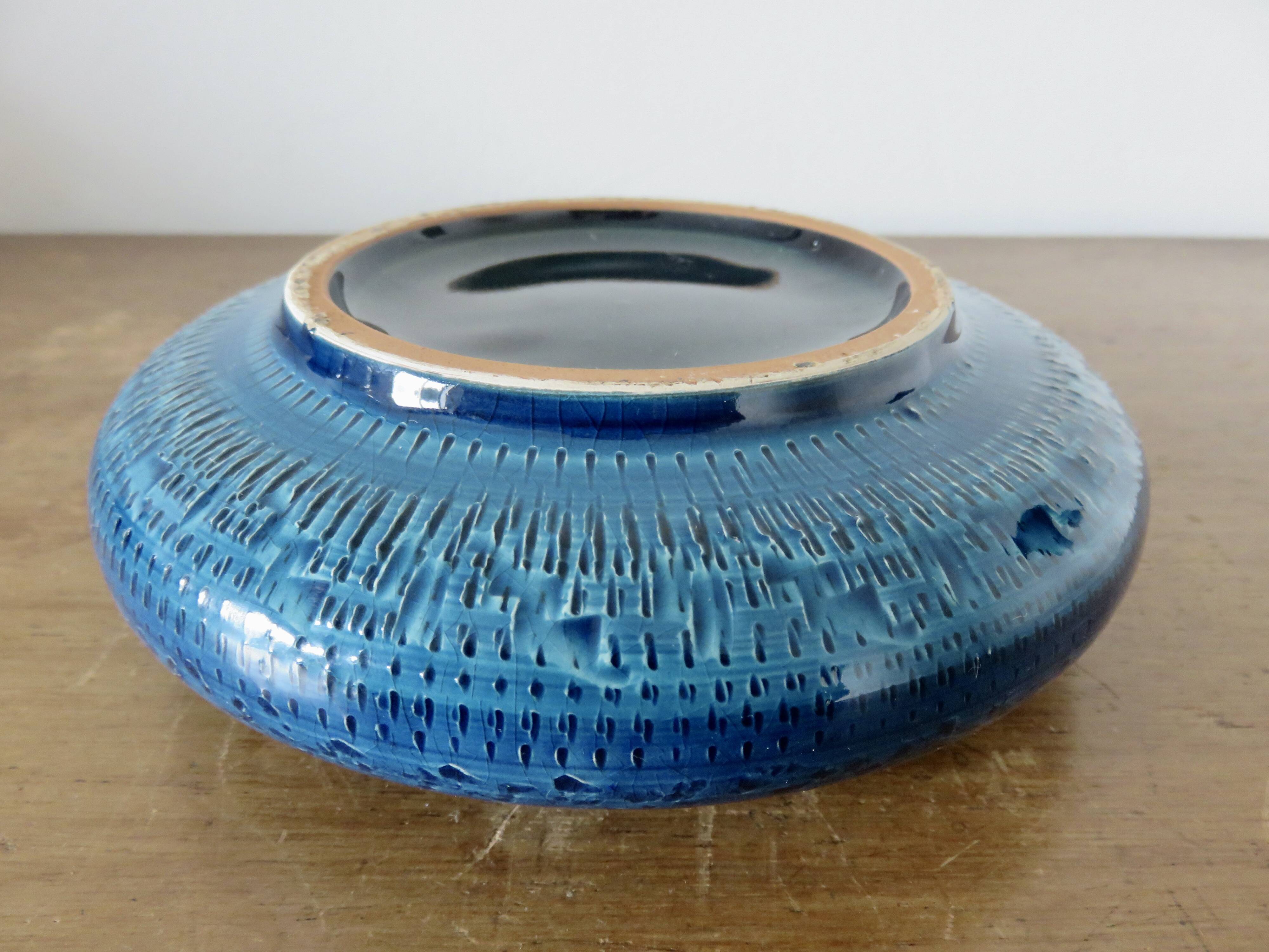 Aldo Londi ashtray for Bitossi in "Rimini Blue" ceramic, 1960s/70s