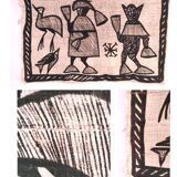Vintage Korhogo Senoufo canvas tapestry L.103 cm