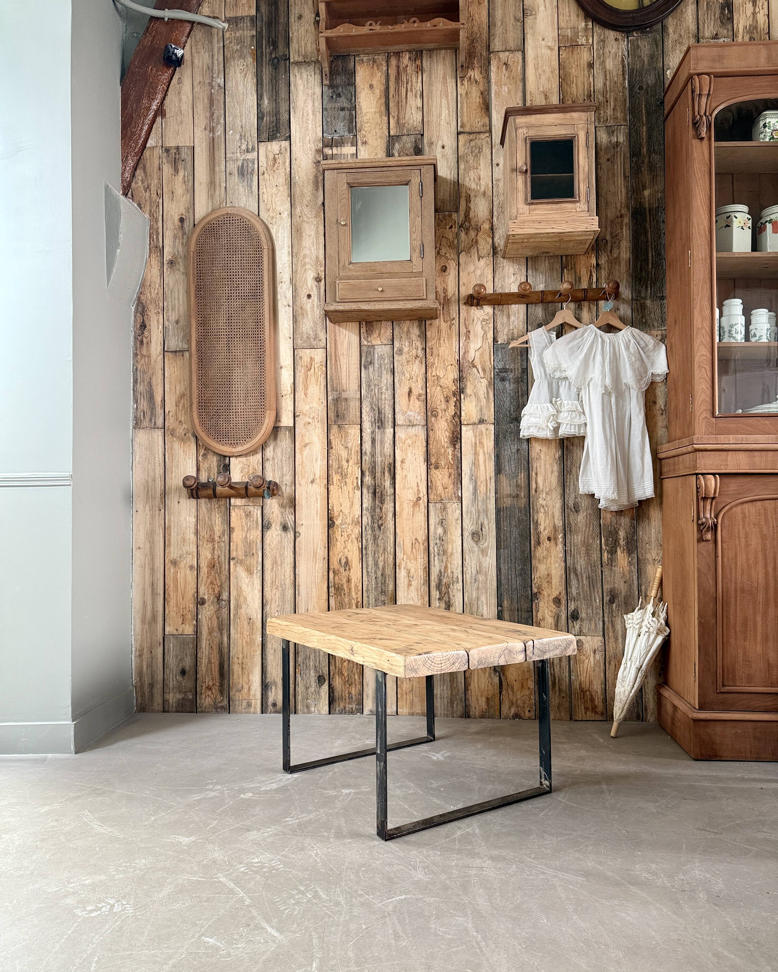 SNCF wood and metal coffee table