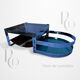 Glass and chrome steel coffee table
