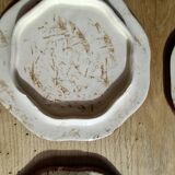 12 antique octagonal dessert plates