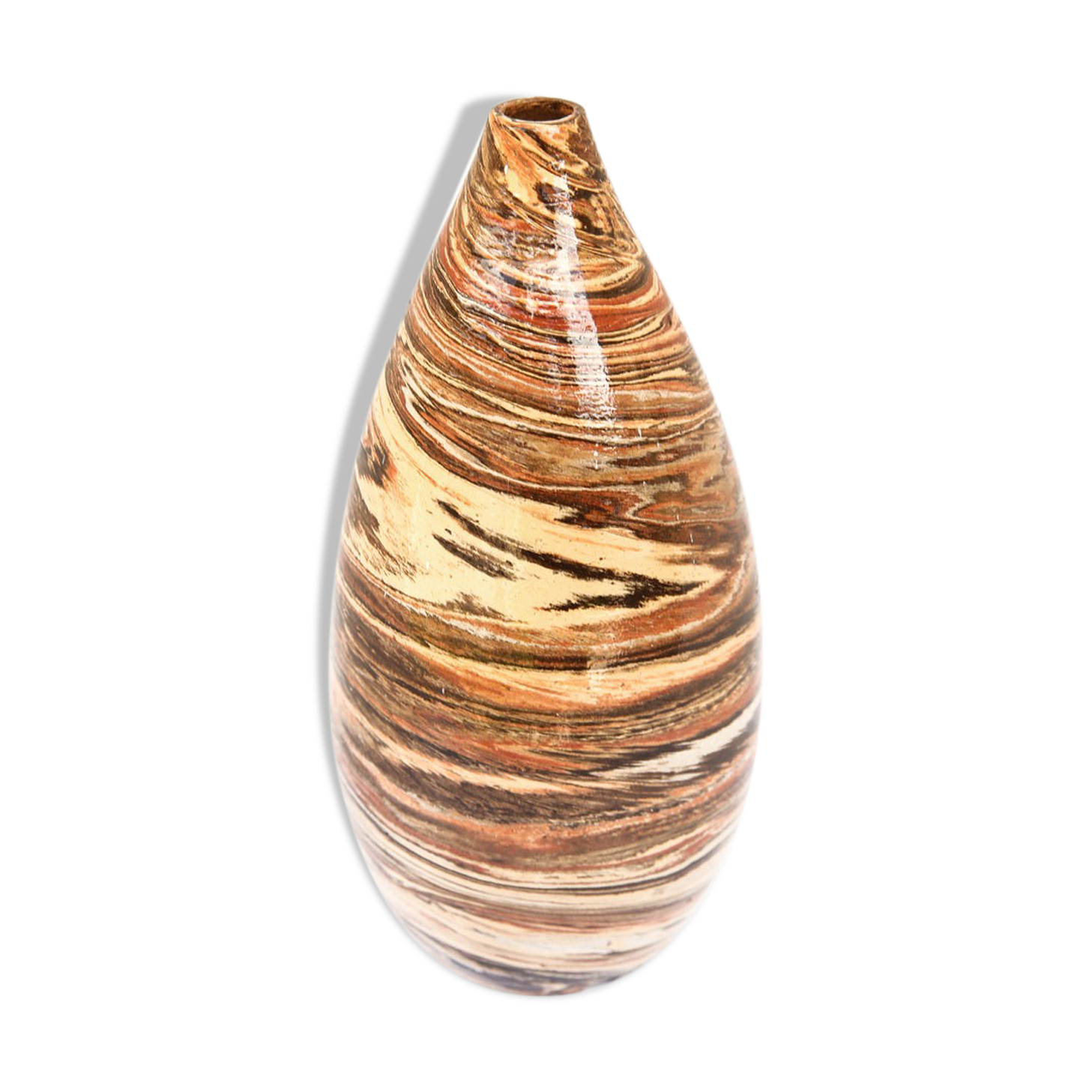 Sand, terracotta and brown soliflore vase in mixed earth