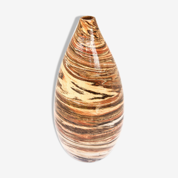 Sand, terracotta and brown soliflore vase in mixed earth