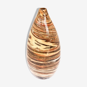 Vase soliflore sable, terracotta et marron en terre mêlée