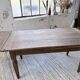 Solid oak farmhouse table with integrated extensions 1950