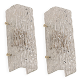 Pairs of Kalmar glass wall lights, Austria, 1960s.