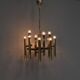 Italian brass chandelier 12 spot pendant lamp by Gaetano Sciolari, 1970s