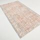 Tapis turc vintage à fleurs rose délavé et beige 5x8, 143x248 cm