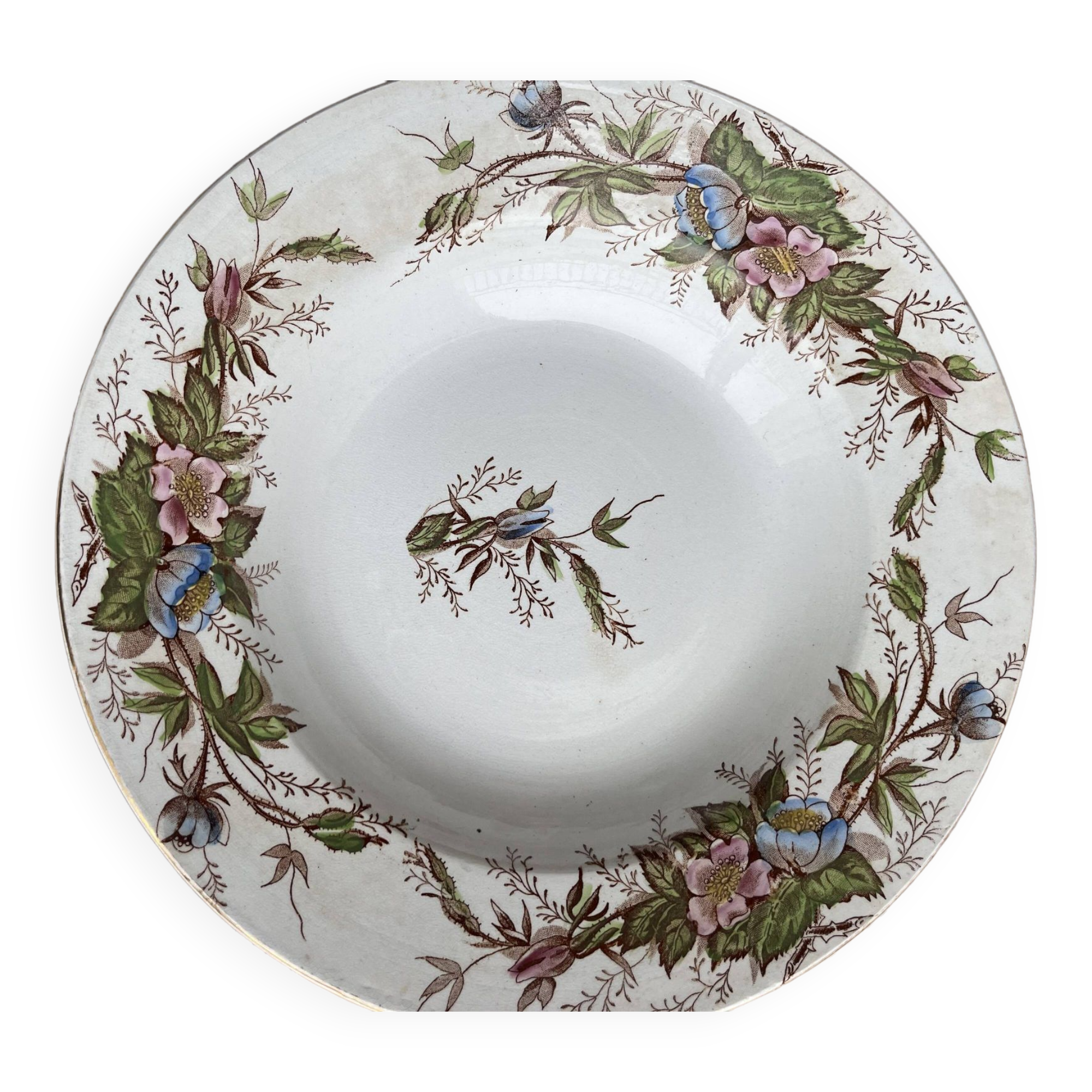 3 old crockery dishes, manufactures of St Amand, Emile Bourgeois and HB& Cie