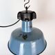 Industrial Blue Enamel Factory Lamp with Cast Iron Top, 1960s