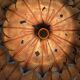 1970s metal chandelier Hans Kogl leaf patterns