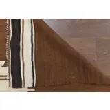 Vintage Turkish Oushak kilim rug handmade in brown 122x150.