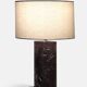 The Remi table lamp in red marble from Soho Home.
