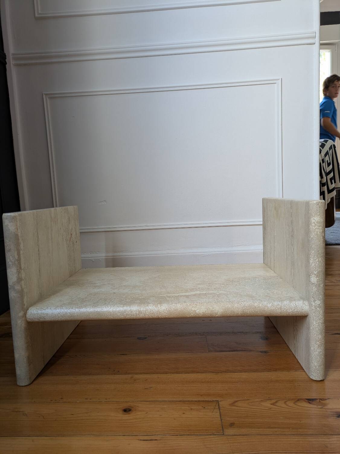 Vintage coffee table in travertine