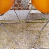 Paire de chaises traineaux Orange