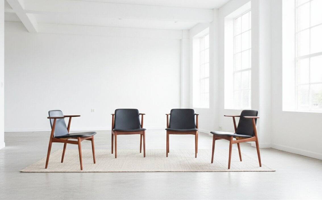 Vintage Teak Armchairs by Hans Olsen, Denmark, 1960s, Set of 4