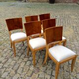 Series of Art Deco walnut chairs