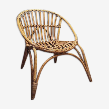 Rattan and bamboo children's chair
