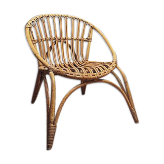 Rattan and bamboo children's chair